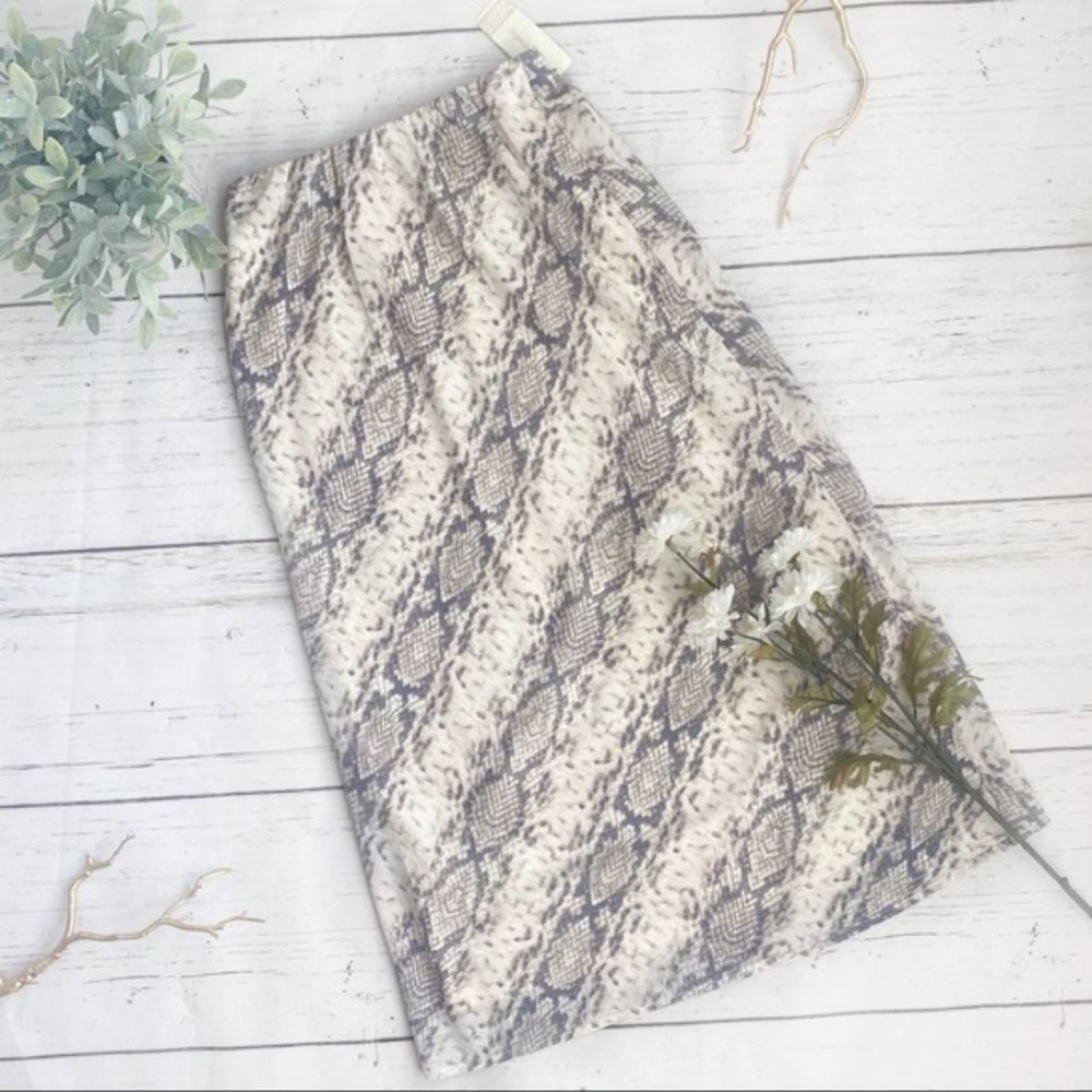 JAPNA Midi Snakeskin Skirt